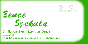 bence szekula business card